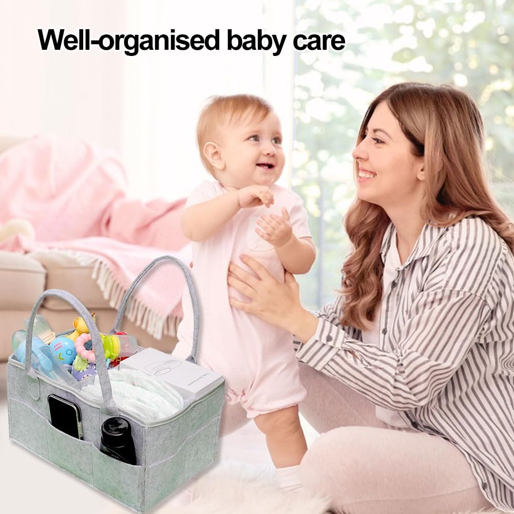 Comioke Organizador Pañales,Cesta Organizadora Bebe, Pañales Bolso Para Bebés, Correas para Pasear en Carrito Bebe, para Cambiar Toallitas Juguetes para la Ducha del Recién Nacido