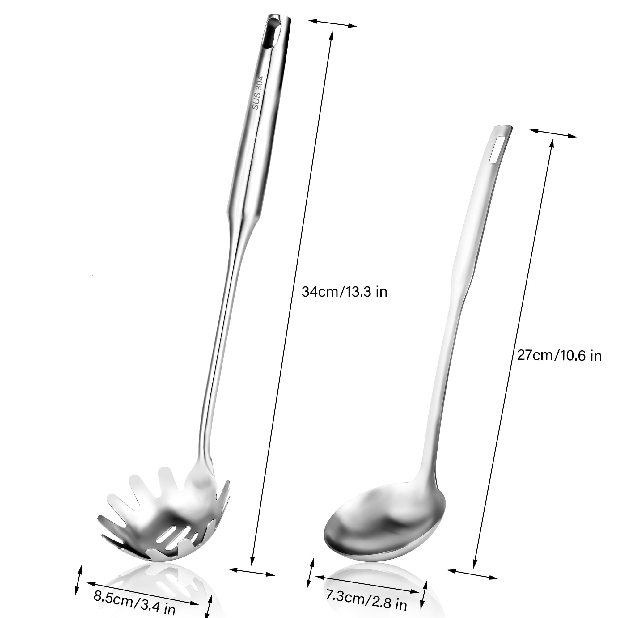 18/8 Stainless Steel Spaghetti Server Set, 13