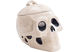 Halloween Skull Air Tight Cookie Jar Keeps the Spooks In and Treats Safe
