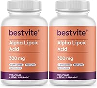 Vista 1 de BESTVITE Ácido alfa lipoico 300 mg por cápsula (240 cápsulas) (120 x 2) sin estearato - Sin agentes de flujo - Sin OMG - Sin gluten