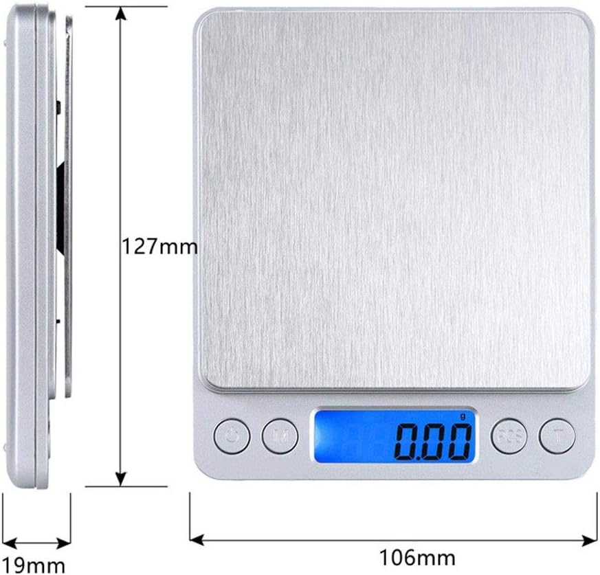 Food Scale Digital Kitchen Scale Electronic Cooking Food Scale Measuring Tools MiniStainless Steel Platform。 Scales,One Color-500g 0.01g