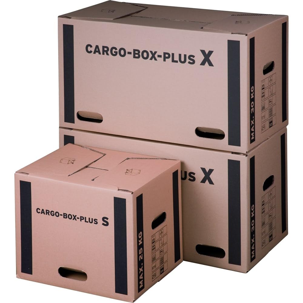 PROREGAL Mega Deal 10x Cargobox XL | LxBxH 660x350x360 mm | mit Schmetterlingsboden & Grifflöchern | doppelwellig | braun | Faltkarton Umzugskarton