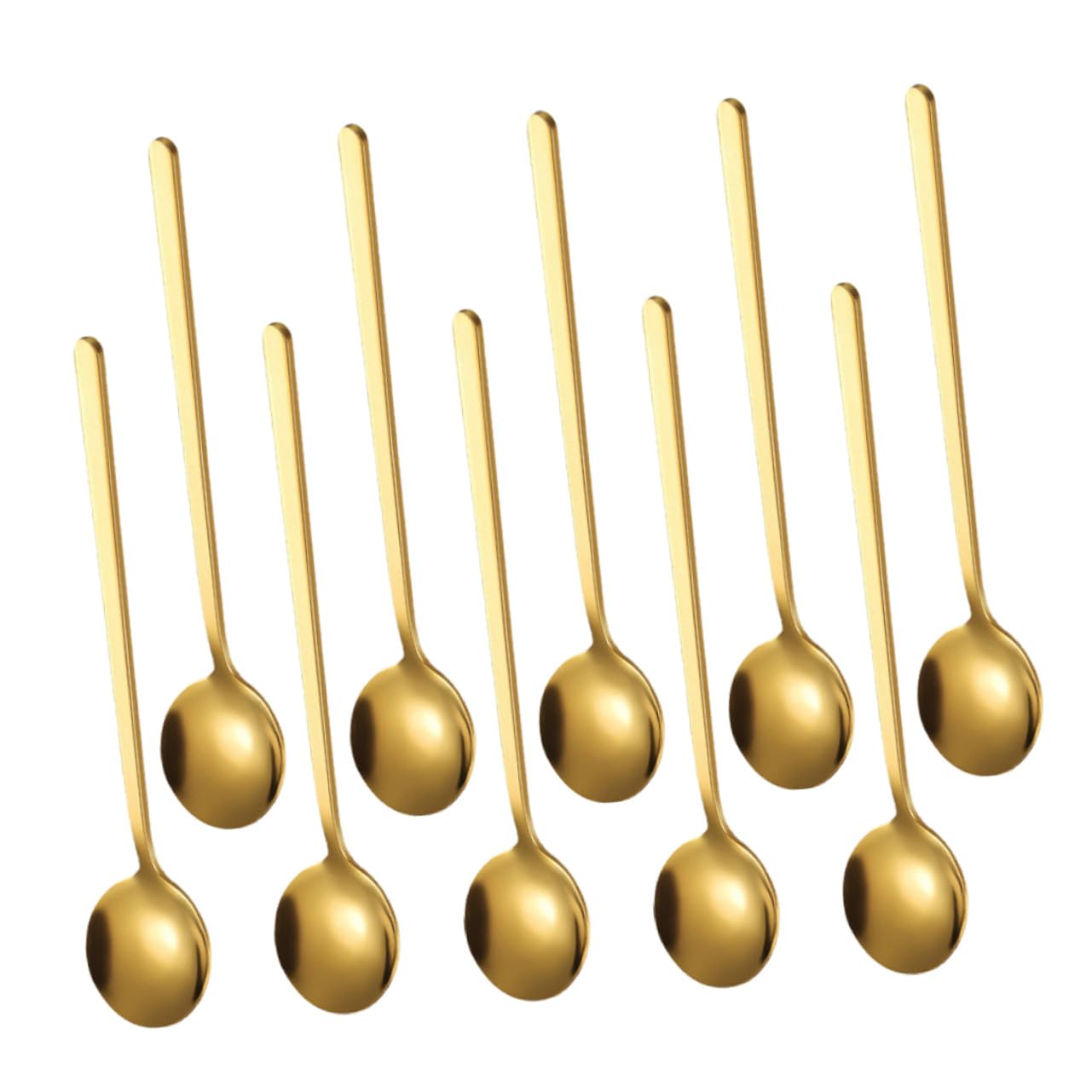 ABOOFAN 30 Pezzi in acciaio inossidabile cucchiai da dessert decorativi cucchiai metallo cucchiaio antipasto per cucinare Cafe Spoon D'oro