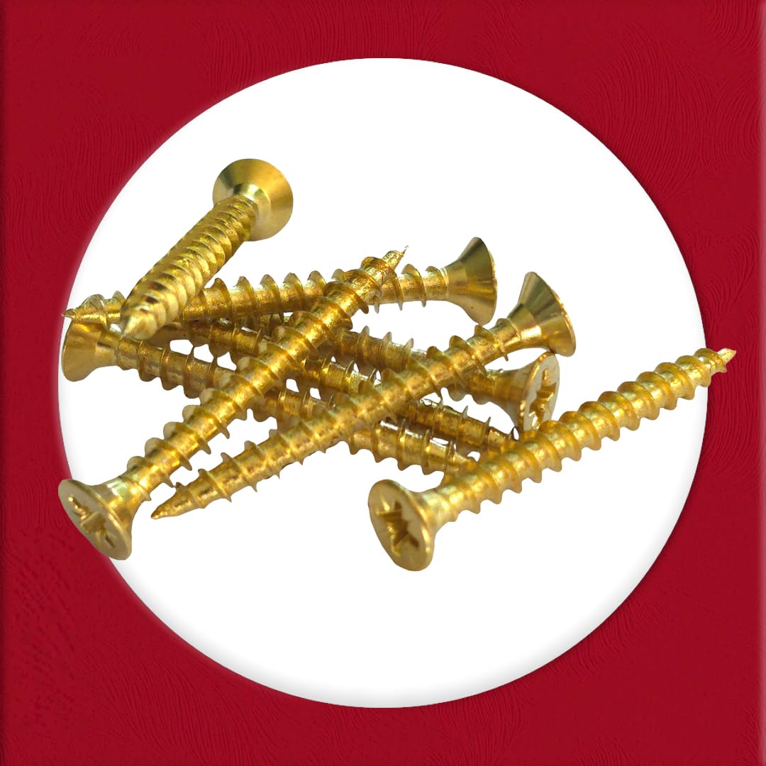 M4.5 x 40mm Door Hinge Brass Screws Replacement (Pack of 20) - Image 2