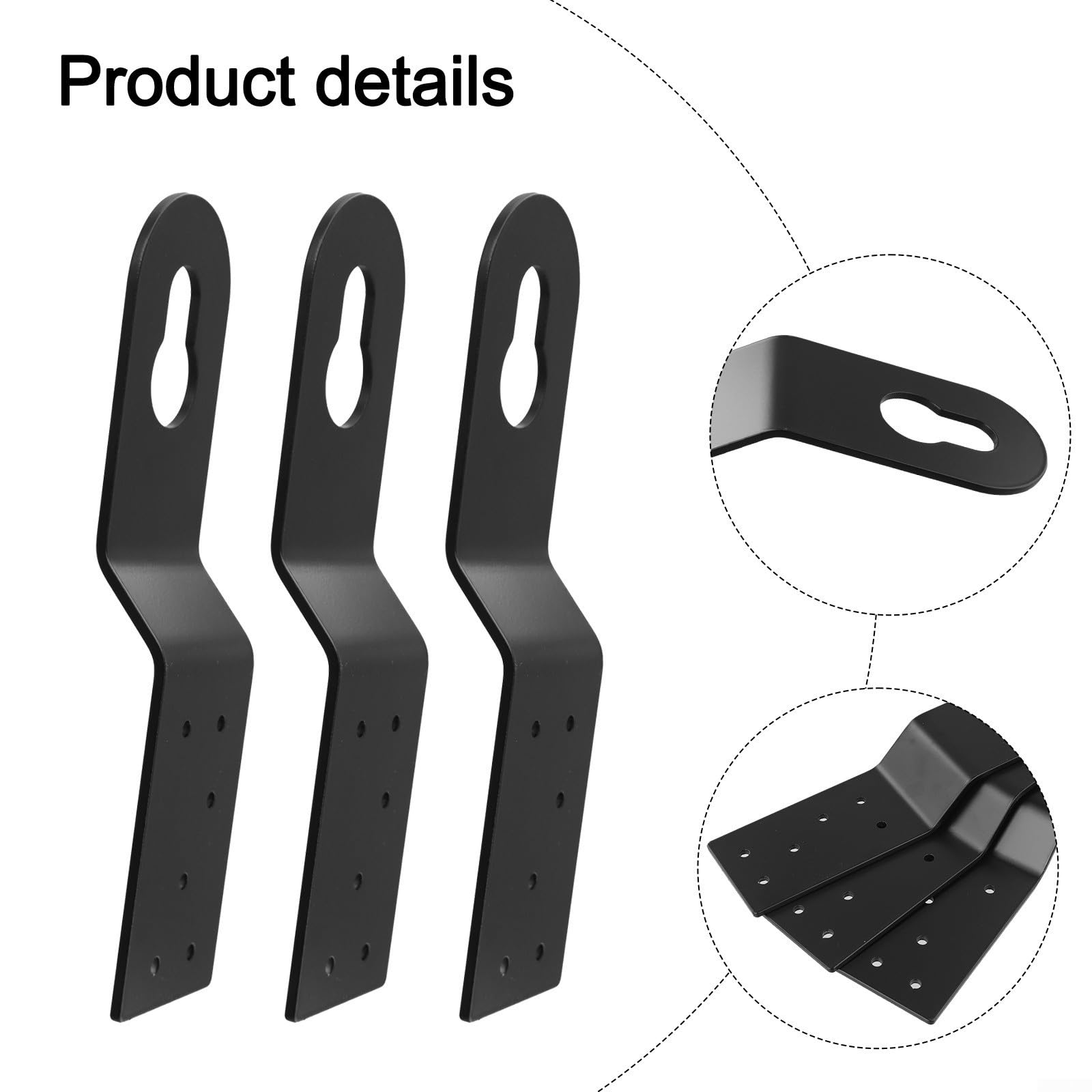 Lot de 3 clips d'attelage de sécurité de toit en aluminium - Système de protection contre les chutes - Matériel de montage robuste - Points d'ancrage de sécurité pour toit extérieur