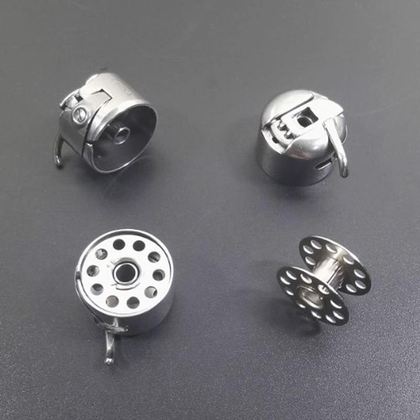 18 Piezas Carretes para Máquina de Coser Caja Metálica Universal Soporte de Bobinas Accesorios de Hierro Resistente Adecuados para Reparación de Ropa, 4 Piezas