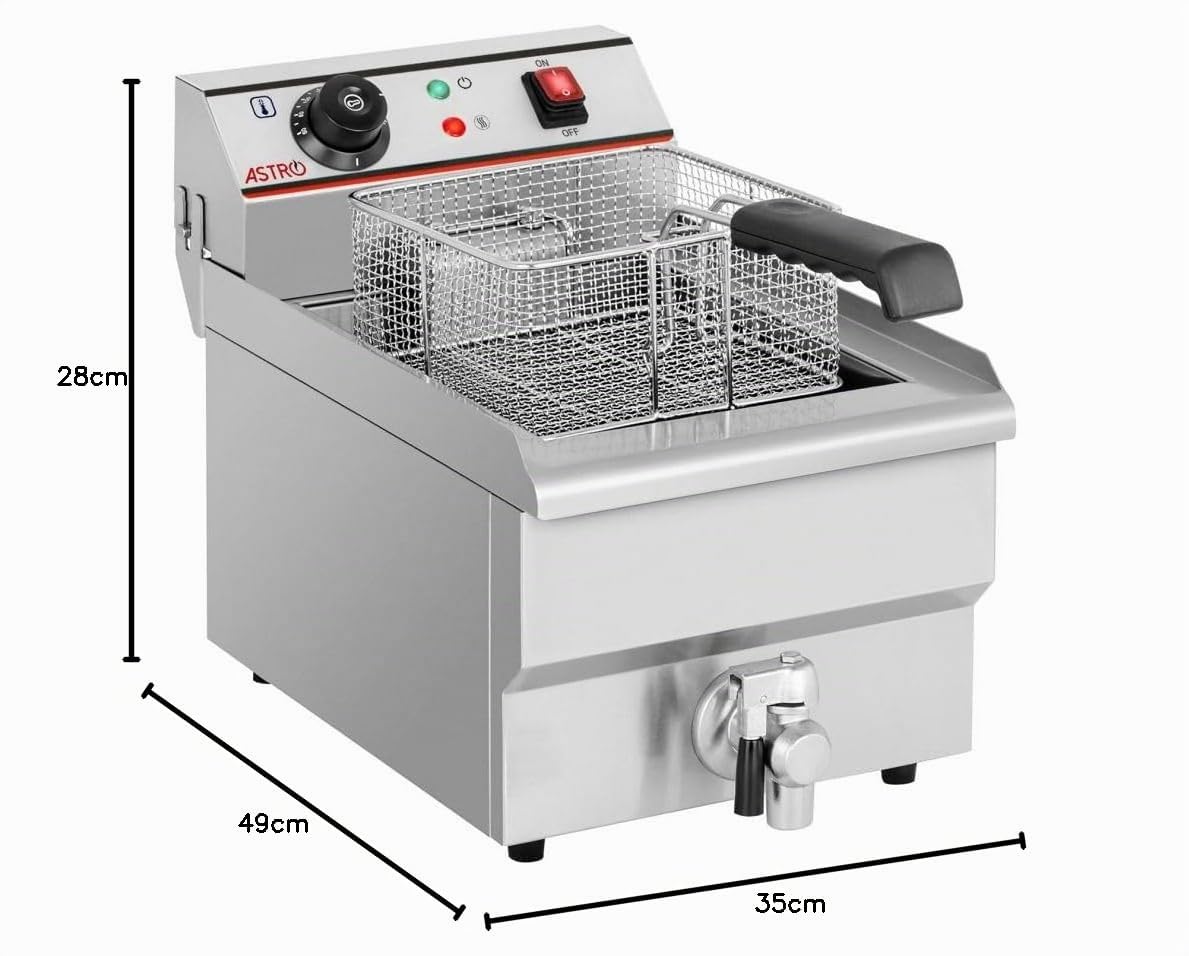 Lot de 2 - Friteuse électrique 8 L - 3000 W - Robinet de Vidange - Inox