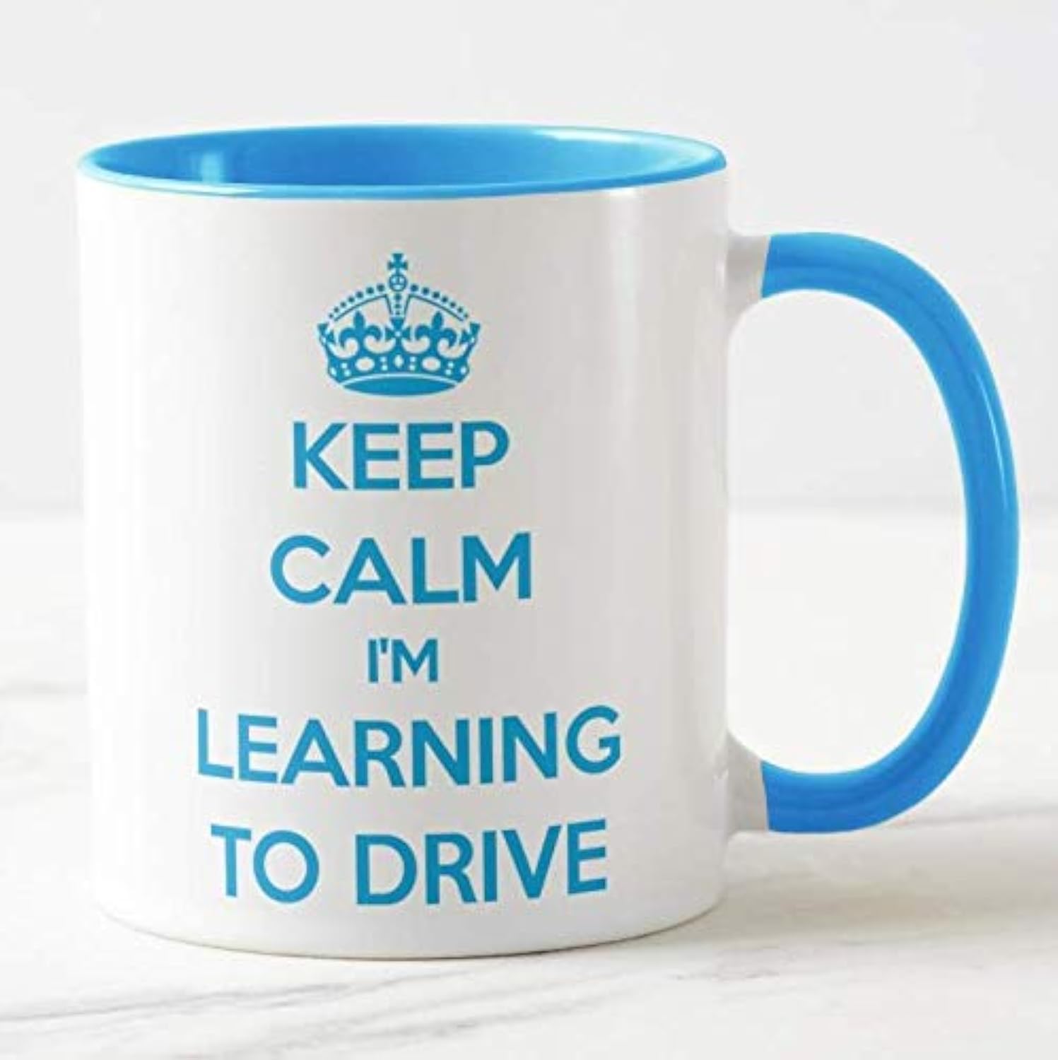 Vixar Blue Keep Calm I'm Learning To Drive Coloured Mug Gift Present Learner Driving Lessons (Blue)