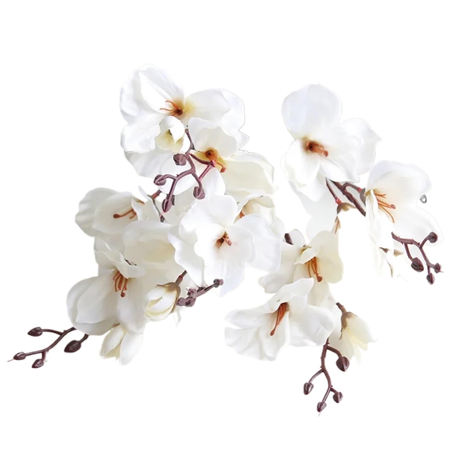LuoAXINN Artificial Flower Branches 5 Forks 20 Heads Simulation Bouquet Magnolia Home Decoration Flower Photography Props Wedding(White)