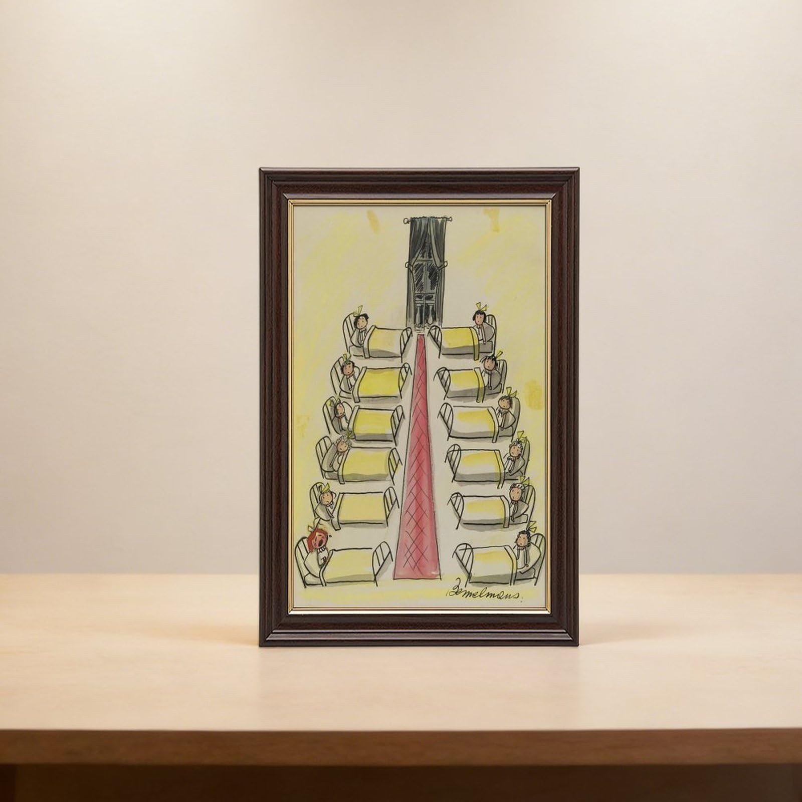 WCYB Bedtime by Ludwig Bemelmans – klasyczna sztuka książki dla dzieci, vintage opowieść na dobranoc druki wydruki plakaty płótno dekoracyjne obrazy ścienne do biura Hangab