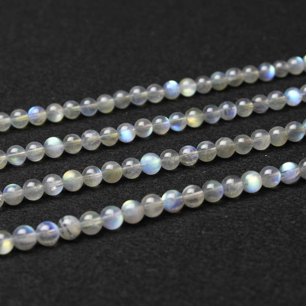 MJDCB 7mm Natural Grey Moonstone Beads Chakra Bead Strand Round Gemstone Loose Beads Energy Healing Beads for Jewelry Making