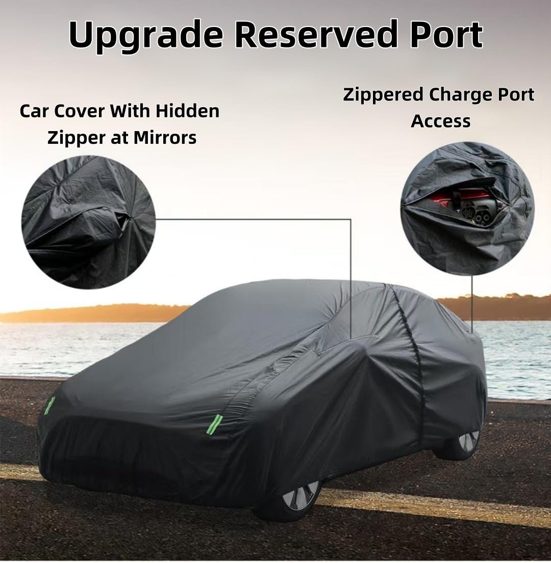 Tesla Model X Car Cover 2015-2026 - 210T Heavy-Duty Polyester with Fleece Lining 4-in-1 Waterproof Windproof Snowproof UV — view 6
