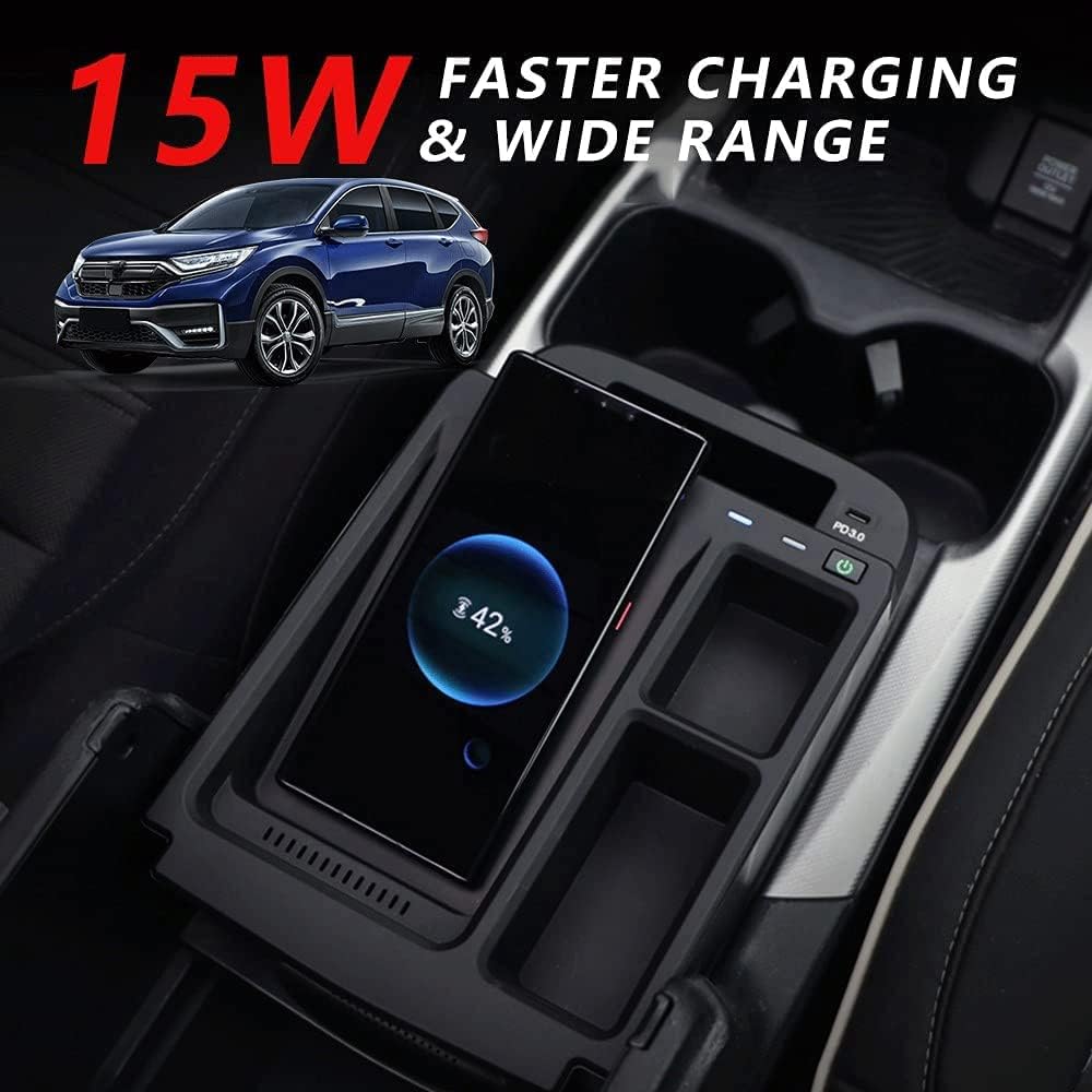wireless car chargerfor 2017 2021 h onda cr vcrv hybrid all models center console mobile phone charger 15w fast charging phone charger pad for all q