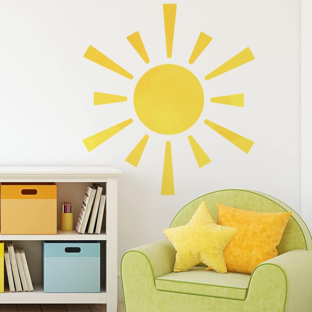 QANYUE Peel And Stick Boho Sun Wall Decals – Removable PVC Sunrise Stickers, Kids Room, Nursery, Playroom Decor - View #4