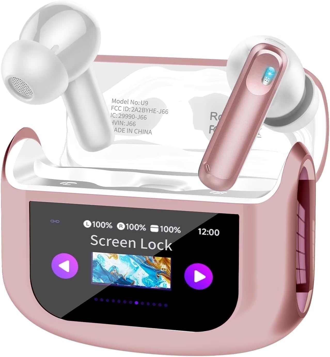 Touch Screen Wireless Earbuds, Bluetooth 5.4 Ear Buds with Multifunctional with ENC Noise Cancelling MicClear Calls Earphones, 48H Bass Stereo Headphones, IP7 Waterproof Headphones for Workout