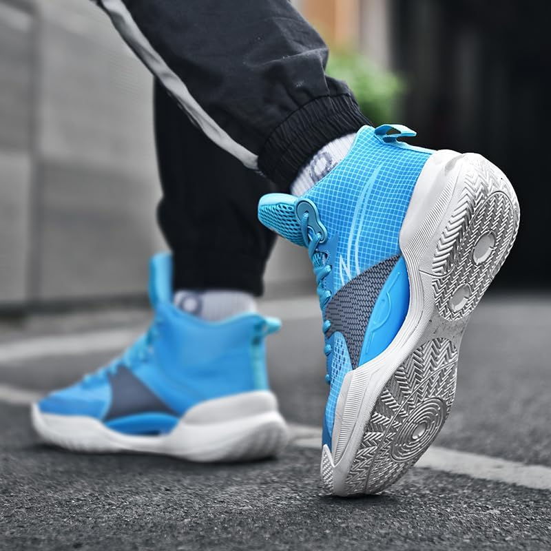 Womens Mens Basketball Shoes High Top Sneakers Comfortable Lightweight Non Slip Rubber Indoor Court Shoe for Unisex