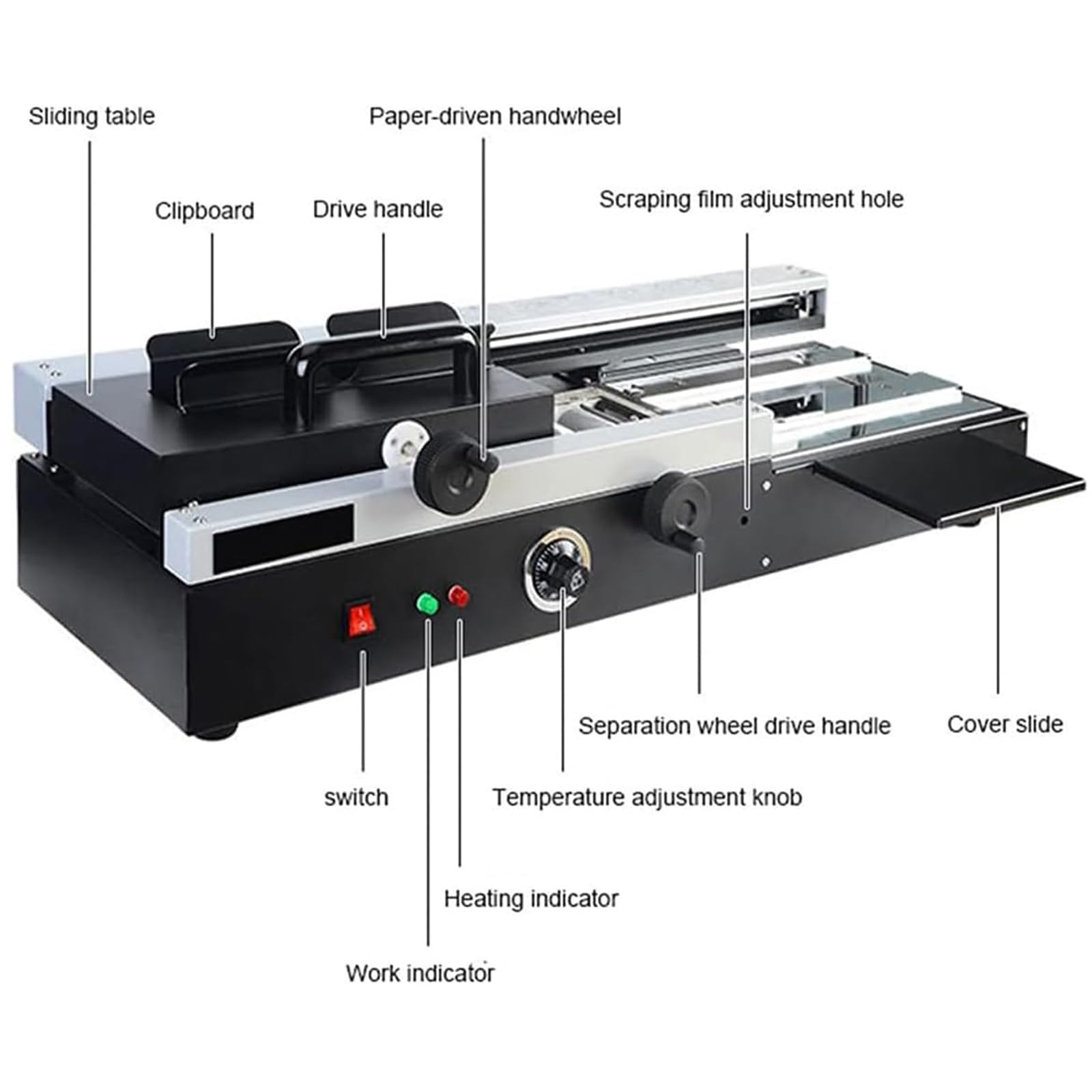 Encuadernadora De Escritorio Para Libros A4, Encuadernadora De Papel Para Libros Con Pegamento Termofusible 1200w, Espesor De Encuadernación Con Pegamento 4cm, Longitud De Encuadernación Pegada