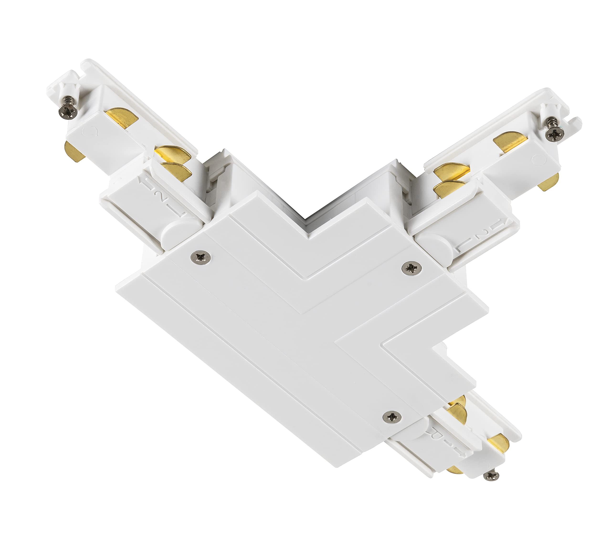 Connecteur en T S-TRACK 3 phases dimmable avec terre gauche pour rail blanc