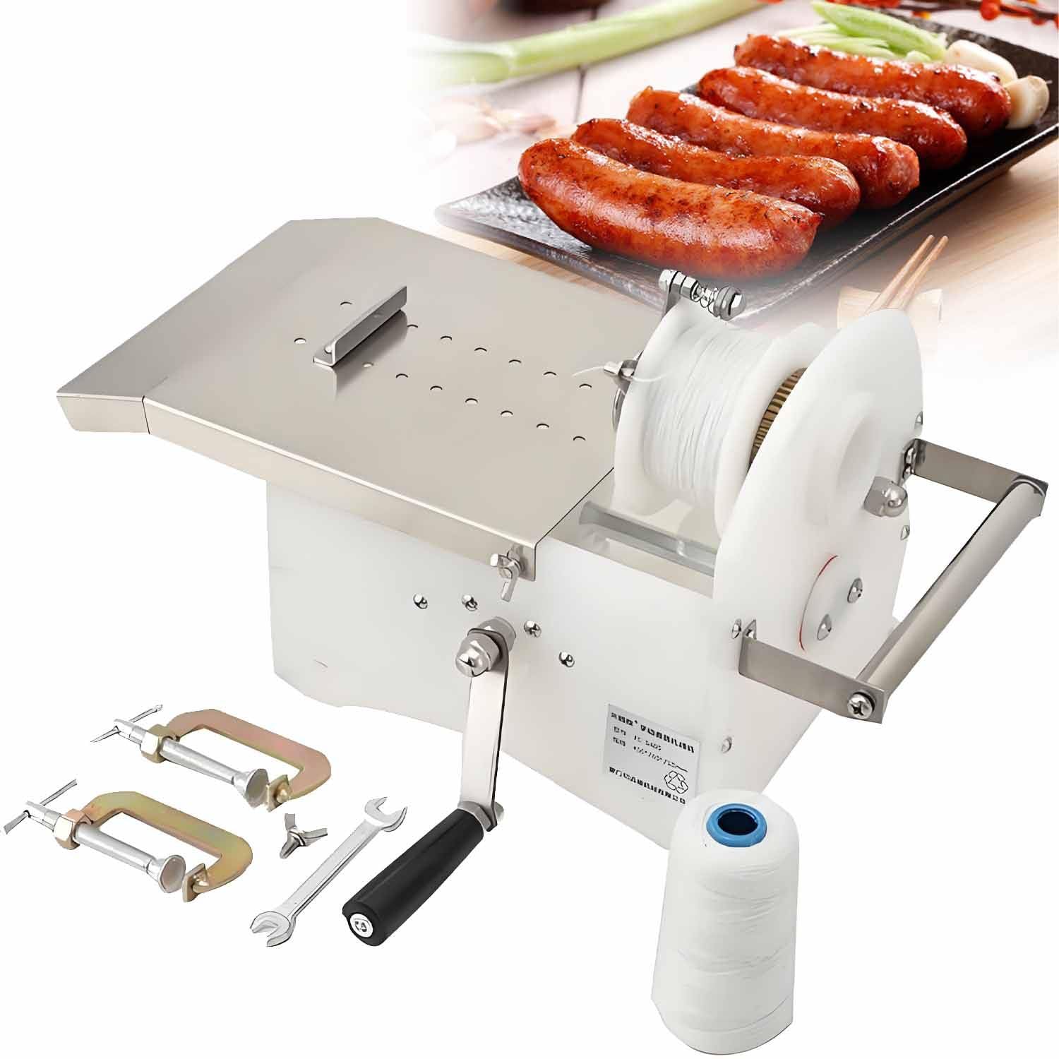 KJZQXYX Sausage Tying & Knotting Machine, Manual Sausage Linker, Wide Diameter Range 0-45mm, 50 Knots/Min, for Commercial Processing