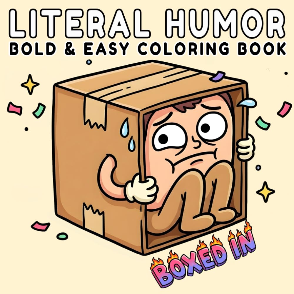 Literal Humor: Coloring Book for Adults and Teens Featuring Funny Wordplay, Silly Scenes, and Dad Jokes for Relaxation