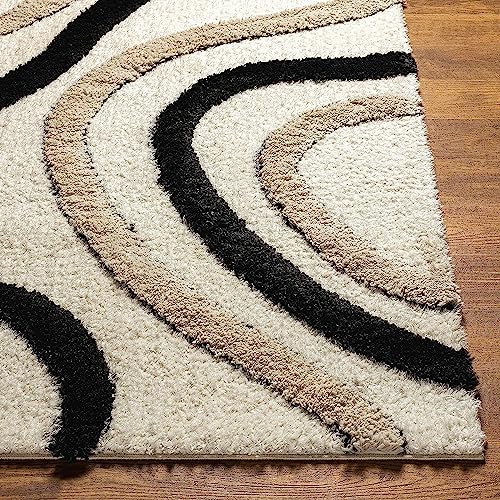 Image of Modern Quality Carpet /Trending Design Hand Woven Fluffy Rug /Mats for Bedroom /Dinning Hall /Living Room 2-inch Thick [Size 5x7 feet]