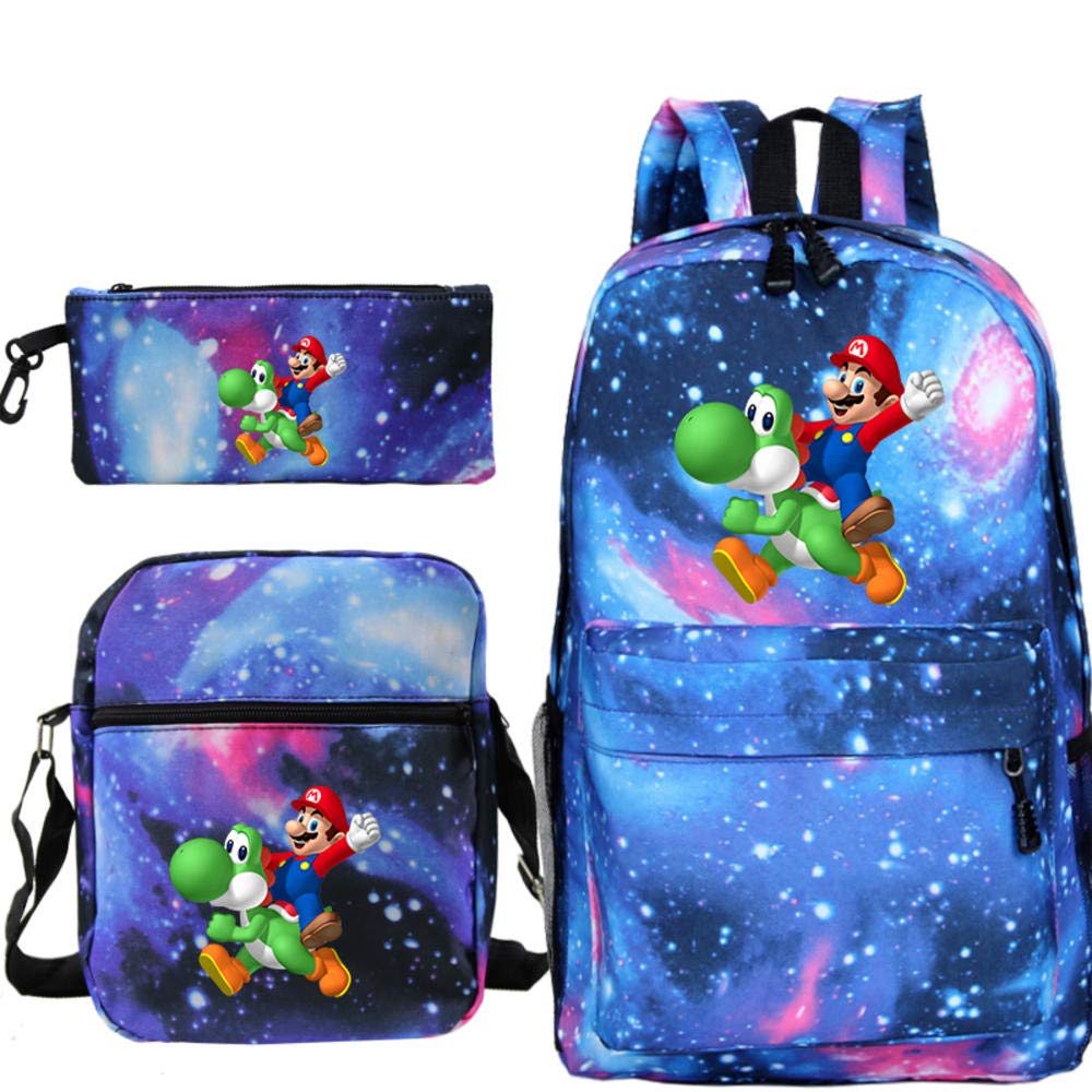 Casual Backpack Super Mario Backpack Set Canvas Backpacks For Kids