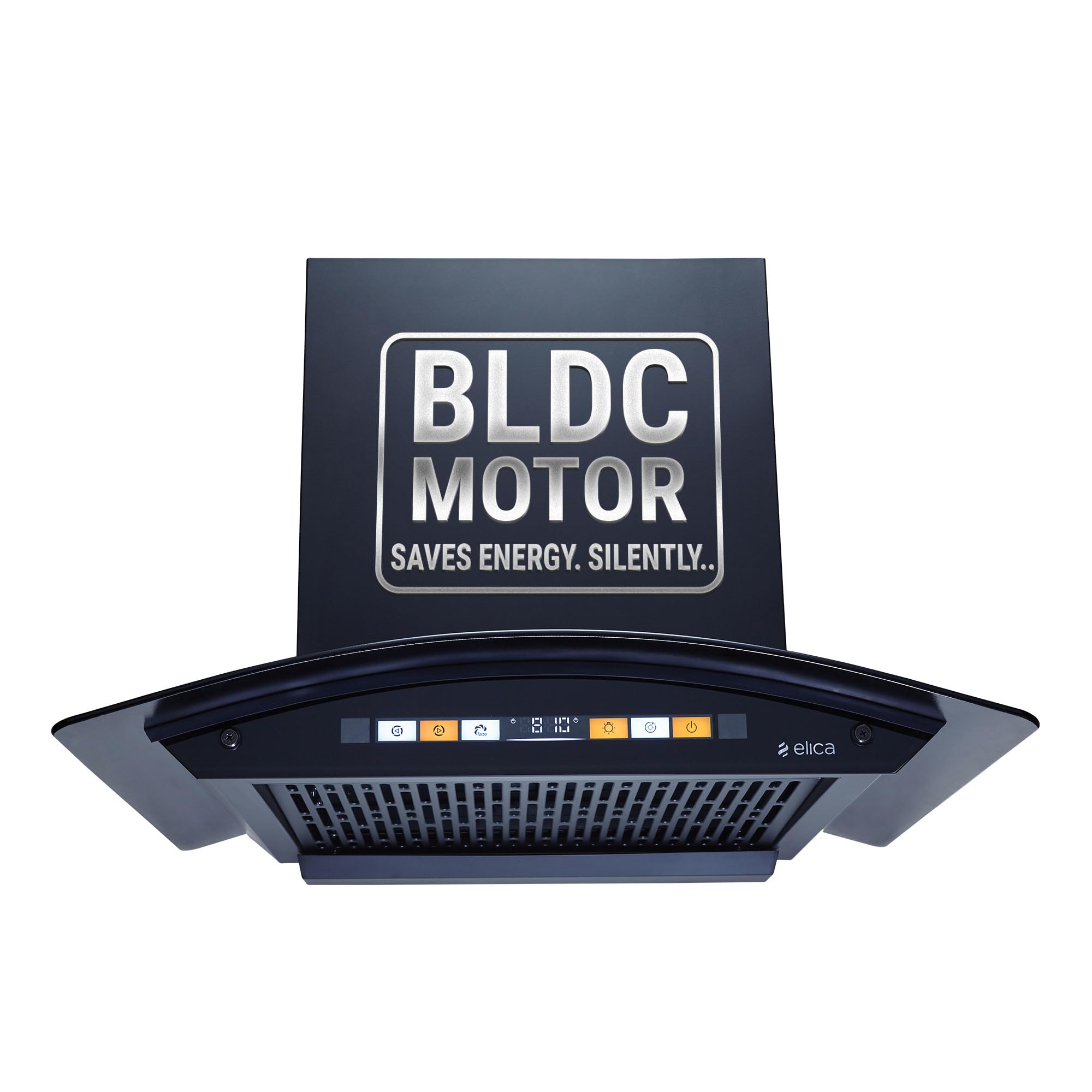 Elica 60cm 1600 m3/hr BLDC Filterless Autoclean Curved Glass Kitchen Chimney|15 Yrs Motor&5 Yrs Comprehensive Warr|Black|9 Speed Orange Touch Panel+Motion Sensor|WD SMART BLDC FL 600 HAC LTW MS NERO-image-20