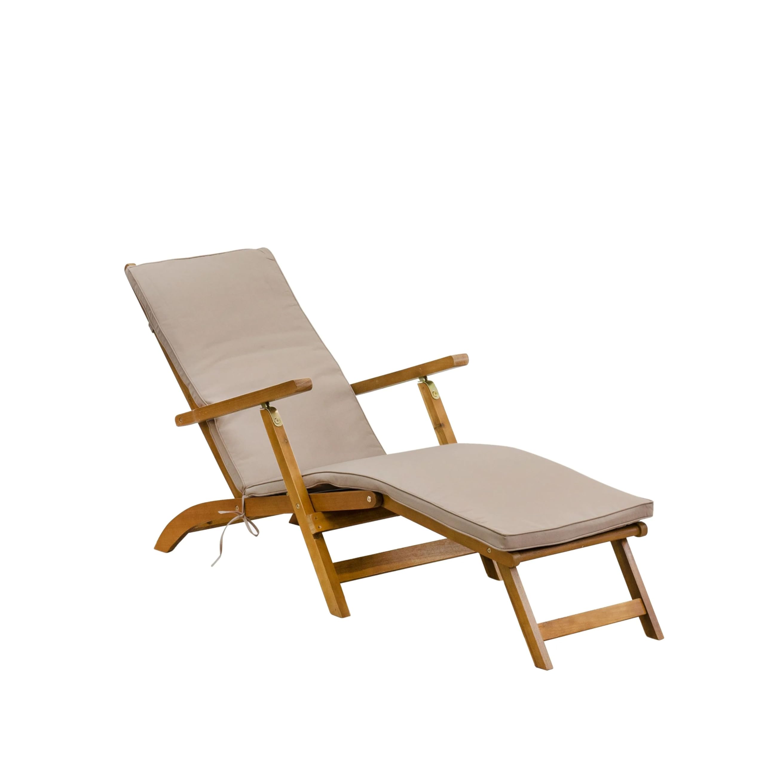 East West Furniture BSLCDNA Salinas Patio Chaise Lounge - Outdoor Acacia Wood Sunlounger Chairs for Poolside, Deck, Lawn, 59x21x35 Inch, Natural Oil