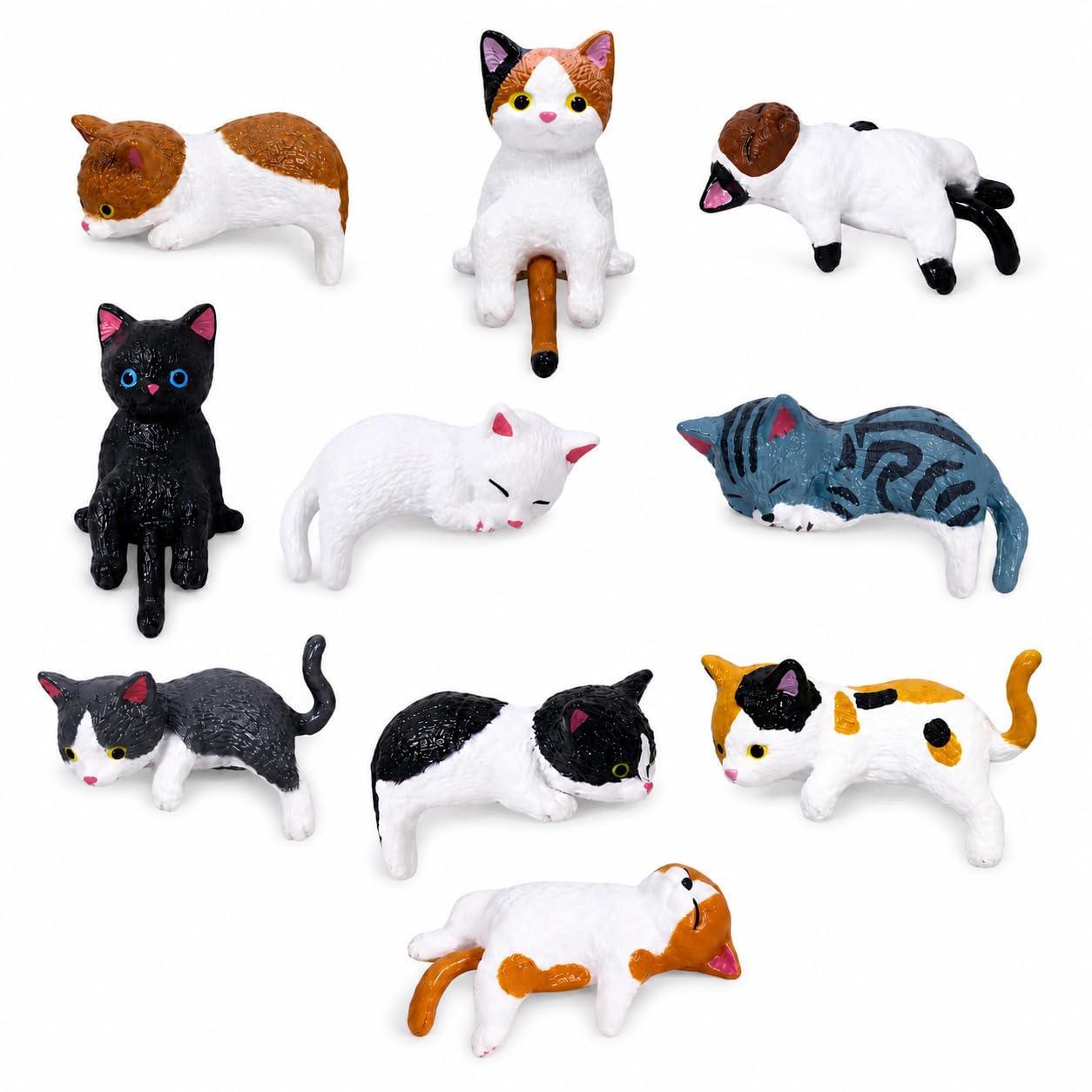 Mini chatons pour écran d'ordinateur et voiture (lot de 10 déco)