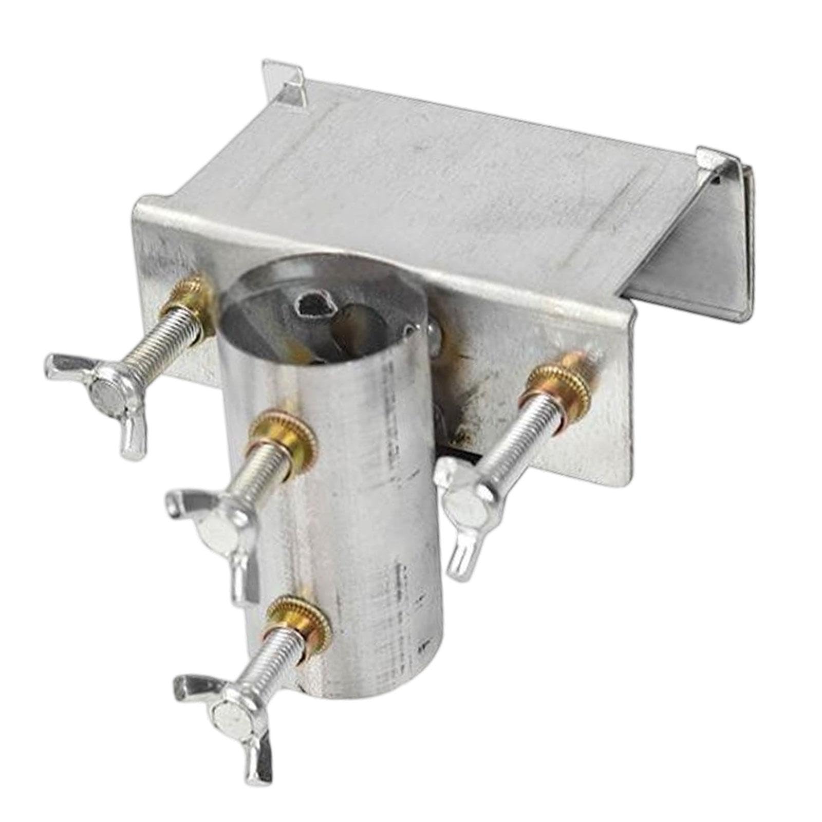 Deck Umbrella Holder Metal Bench Deck Umbrella Stand for Bleacher Fence Boat Silver Single Hole-image-38