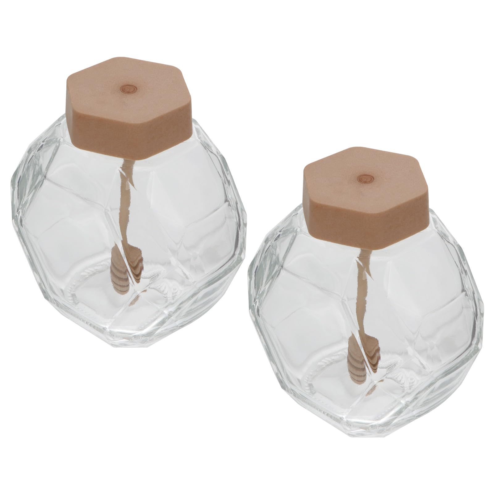 Pot à miel en verre Homoyoyo avec bâton de mélange et couvercle en bois