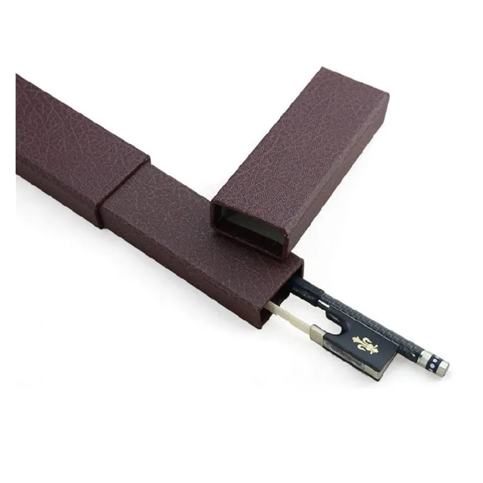 1 Pz Formato 1/2 1/4 1/8 3/4 4/4 Top In Legno di Ebano Crine di Cavallo Arco di Violino Accessori Para Con Custodia(4/4)