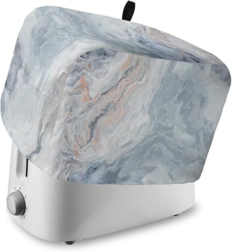 Cubierta antipolvo para tostadora con textura de mármol, 2 rebanadas, acuarela abstracta con tinta para hacer pan, cubierta para tostadoras para