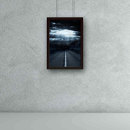 Image of ArtzFolio Light In Night | Paper Wall Poster Dark Brown Frame with Acrylic Glass | 9 x 13 inch (23 x 33 cms)