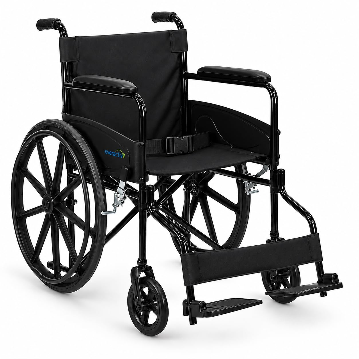 Everactiv Everyday Economy Foldable Wheelchair with Safety Seat belt, Weight Bearing Capacity 120 kg, Sturdy Frame and Easy Foldable Mechanism | Wheelchair for Old Age Person-image-23