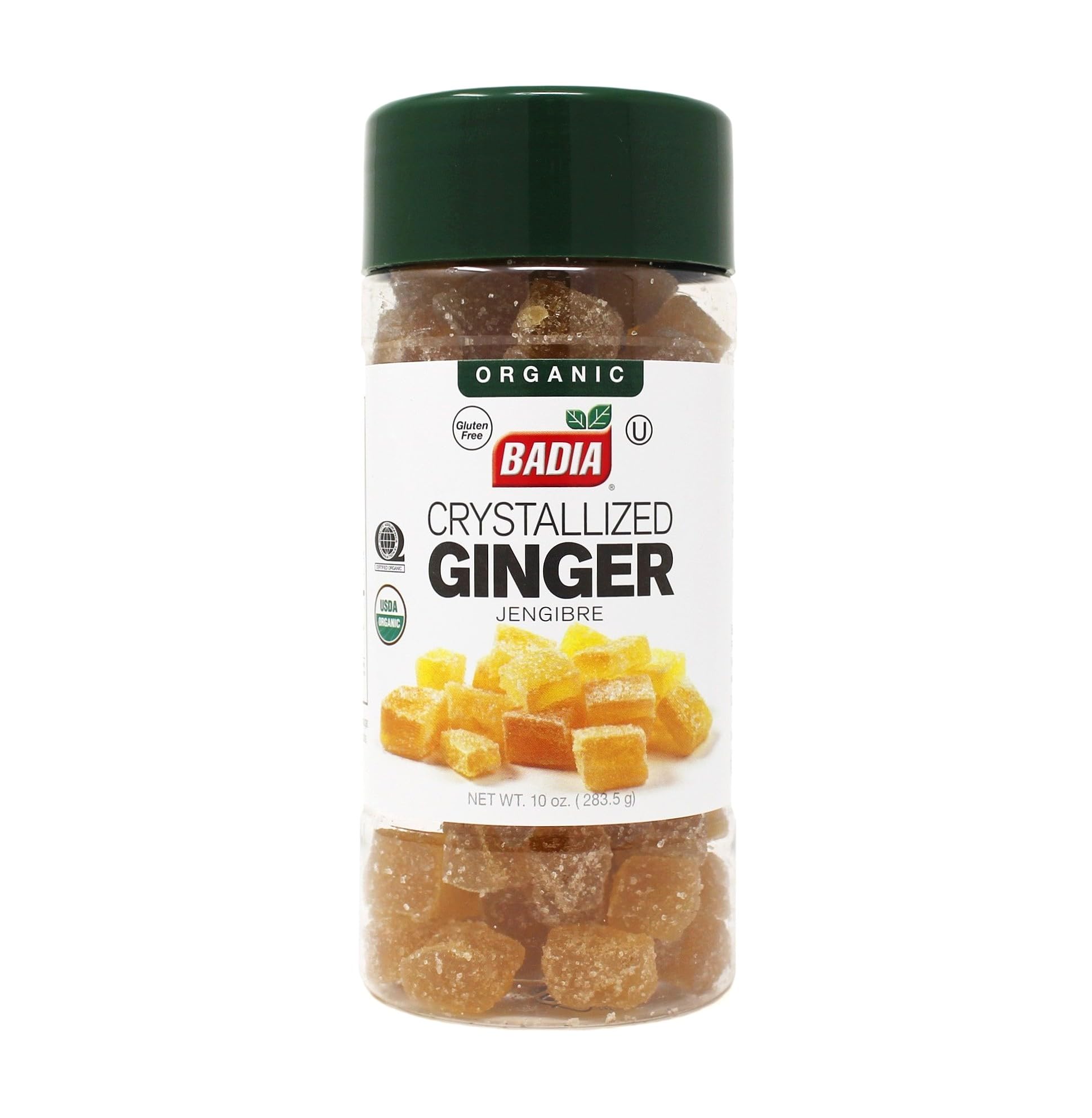 Badia Organic Crystallized Ginger, 10 oz - Sweet & Spicy, Perfect for Baked Goods, Desserts, Sauces and Teas