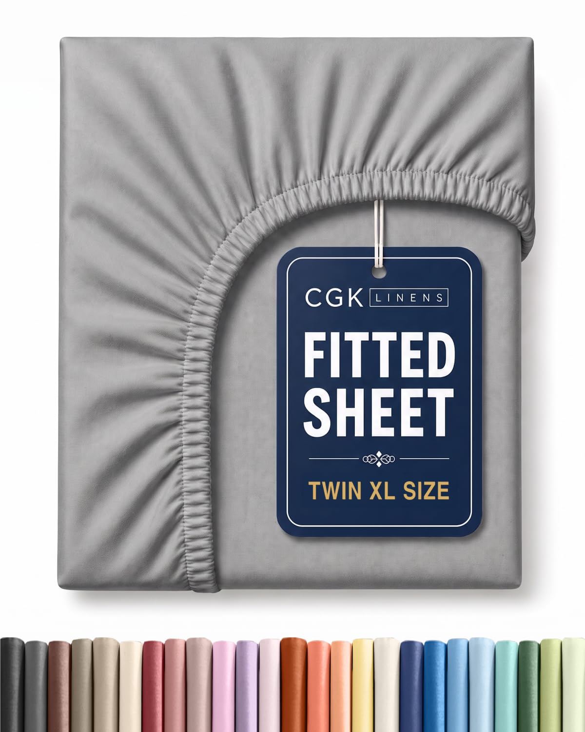 Twin XL Fitted Sheet - College Dorm Room Essentials - Heathered Grey