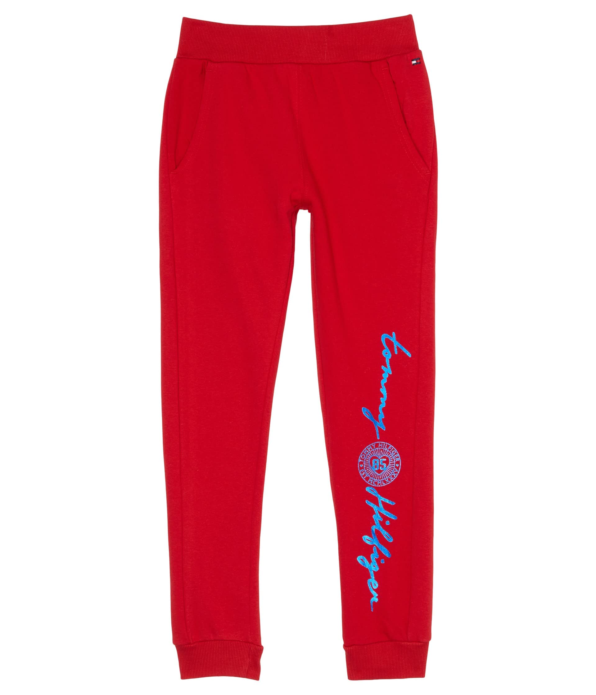 Tommy HilfigerGirls' Logo Sweatpants, Fleece Joggers with Ribbed Cuffs & Functional Side Pockets