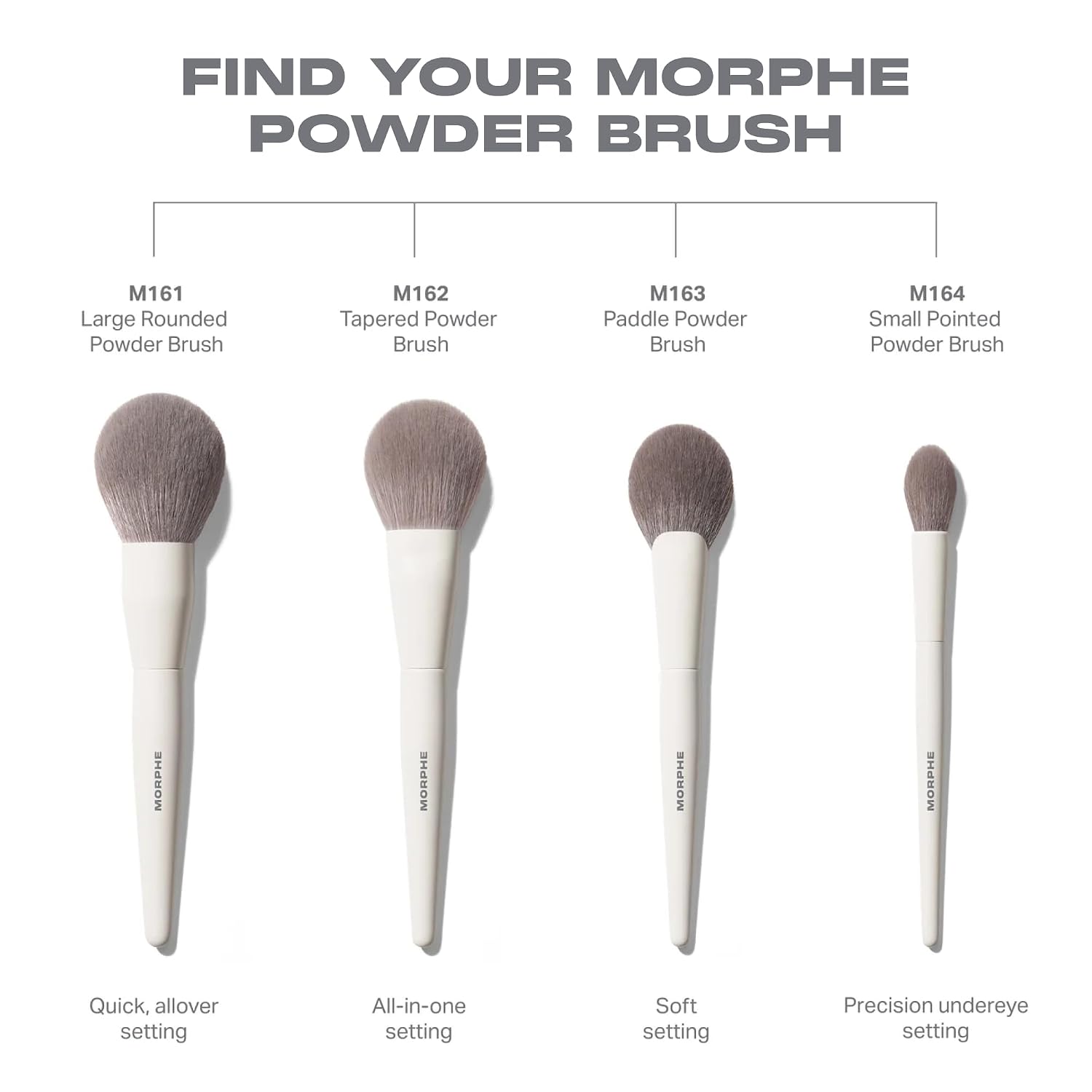 Morphe M163 Paddle Powder Makeup Brush - Large Fluffy Powder Brush for Soft Setting and Finishing - Face Applicator for Smooth Veiled Coverage and Even Distribution