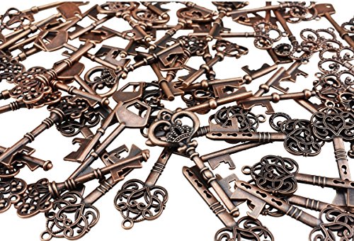 Key Bottle Openers - Assorted Vintage Skeleton Keys, Wedding Party Favors (Pack Of 70, Copper) #TOP2