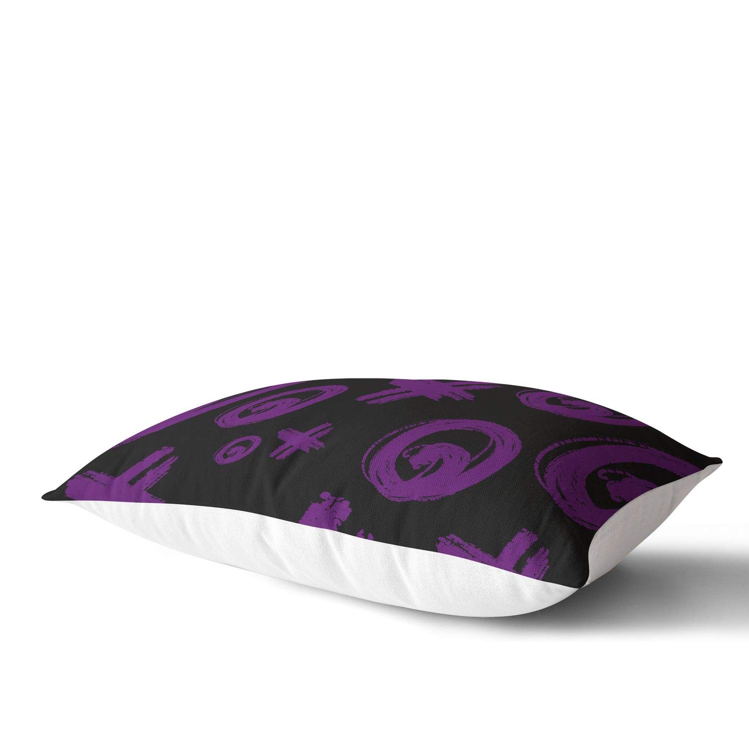 BonaMaison Fodera per Cuscino Viola e nero Cotone e Copricuscini Federa per Divano Casa Soggiorno Camera da Letto Decorazione Interni ed Esterni, Dimensioni: 50x50 - Prodotta in Turchia