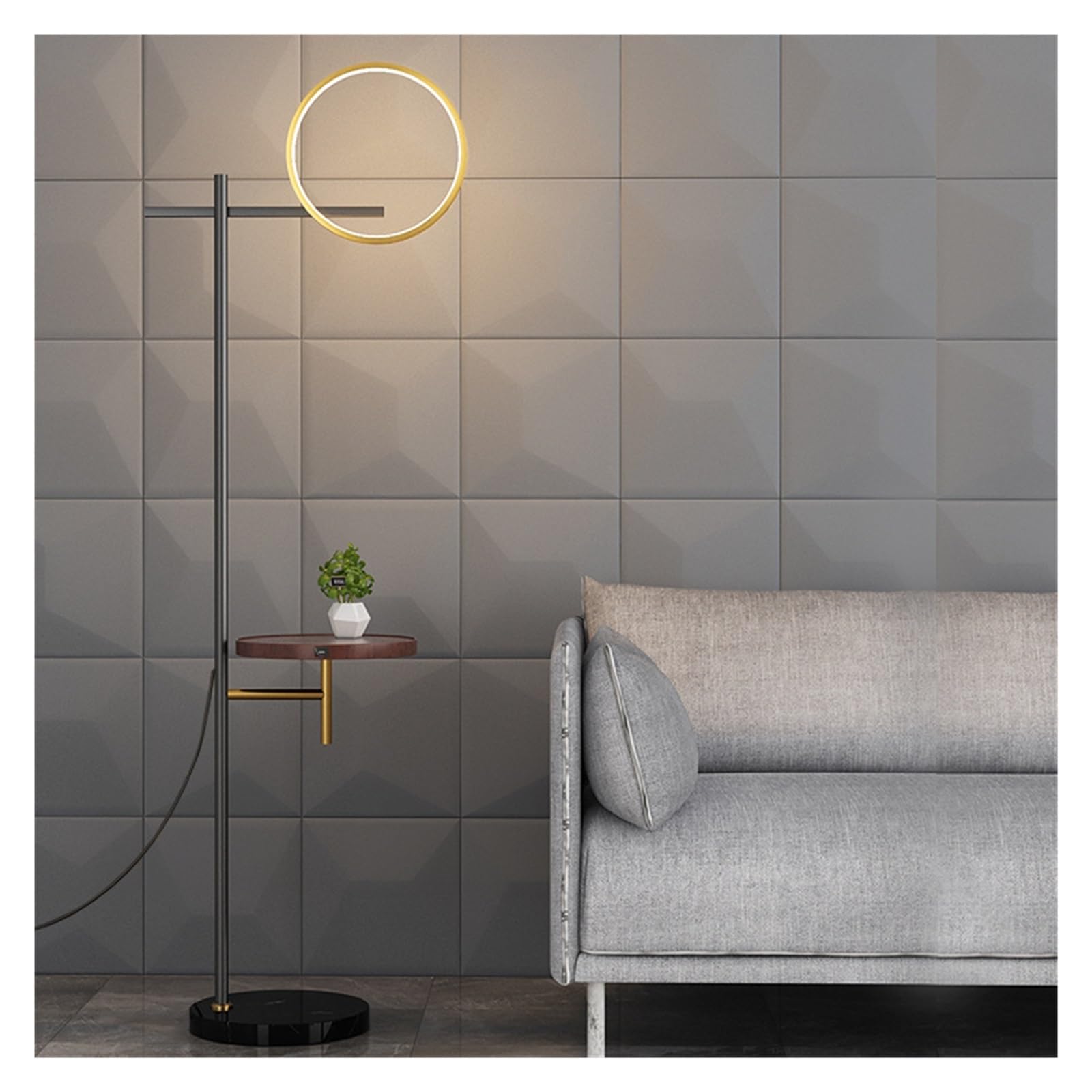 LJHFG63KUYT Standing Lamps Floor Lamps for Living Room Marble Tray Lamp Vertical Indoor Decoration Lighting Reading Decorate(Black)