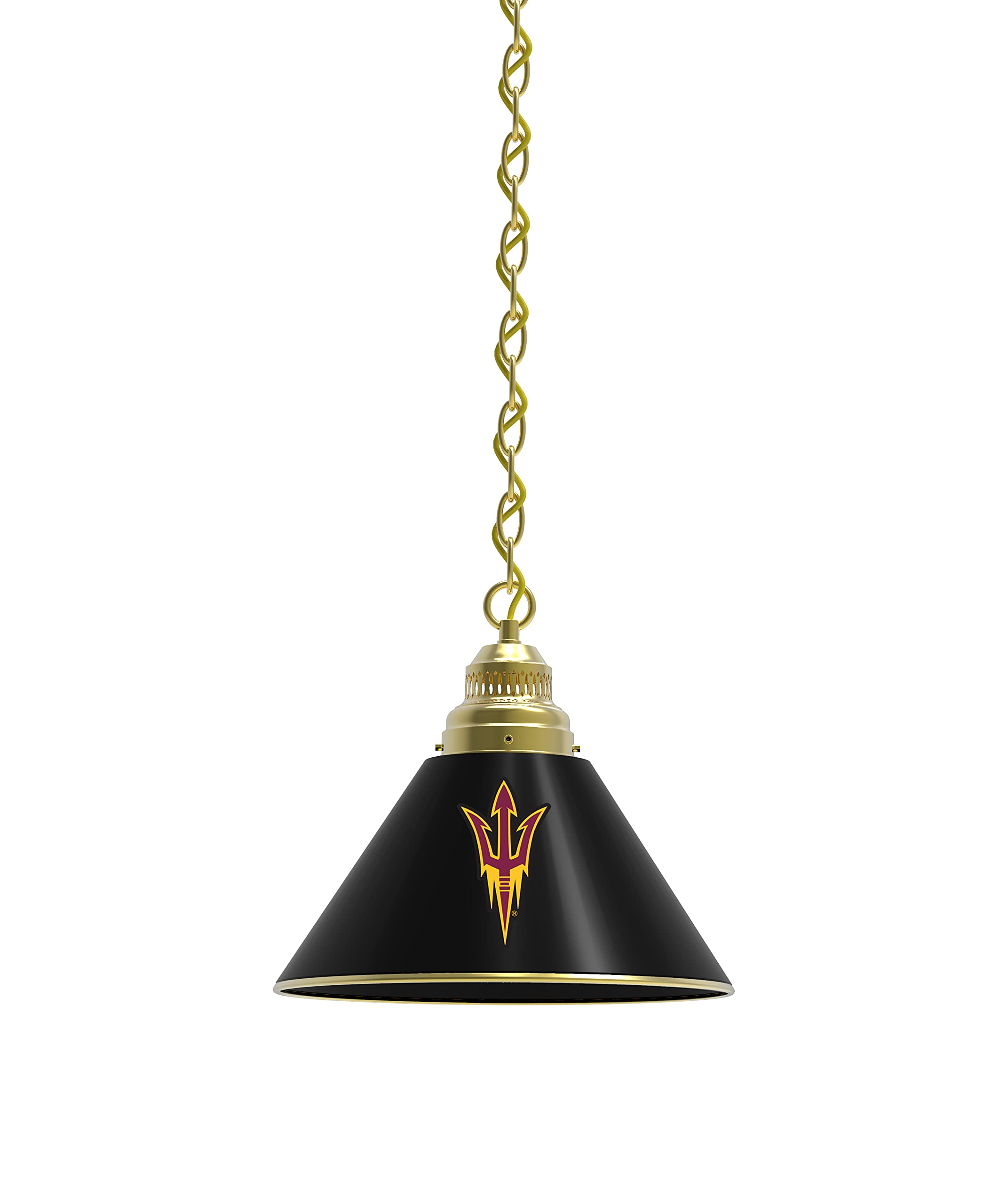Holland Bar Stool Co. Arizona State Pendant Light with Brass Fixture and Pitchfork Logo by The