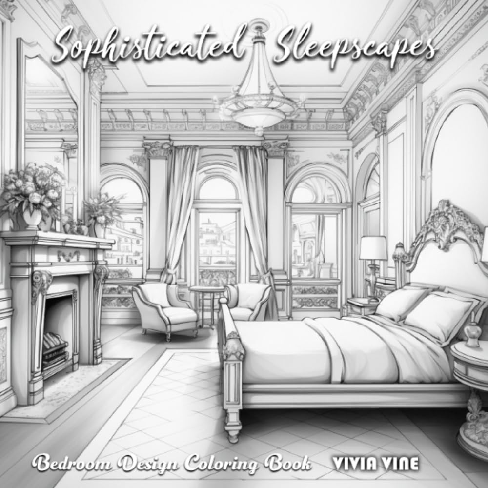Sophisticated Sleepscapes: Bedroom Design Coloring Book