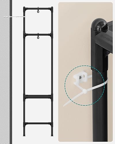 Miniatura 8 de SONGMICS Perchero de ropa resistente, armario portátil independiente de 65 pulgadas con rieles y estantes colgantes, carga total de 242 libras,