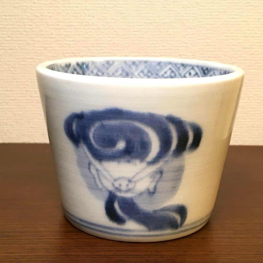 古伊万里 染付 波兎文蕎麦猪口 酒器 中期 無傷 骨董
