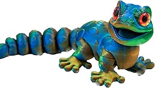Gecko Juguete, Gecko, Juguete 3D, Animales 3D, Figuras 3D, Para Oficina Y Hogar, Gecko Con Colores Vivos, En Amarillo, Azul Verde, 13,8 cm Figura de Lagarto Realista Decoración