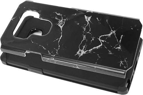 Miniatura 2 de Compatible con Samsung Galaxy Note 9 SM-N960 Note9 - Funda rígida híbrida para teléfono + protector de pantalla de vidrio templado - AD1 mármol negro