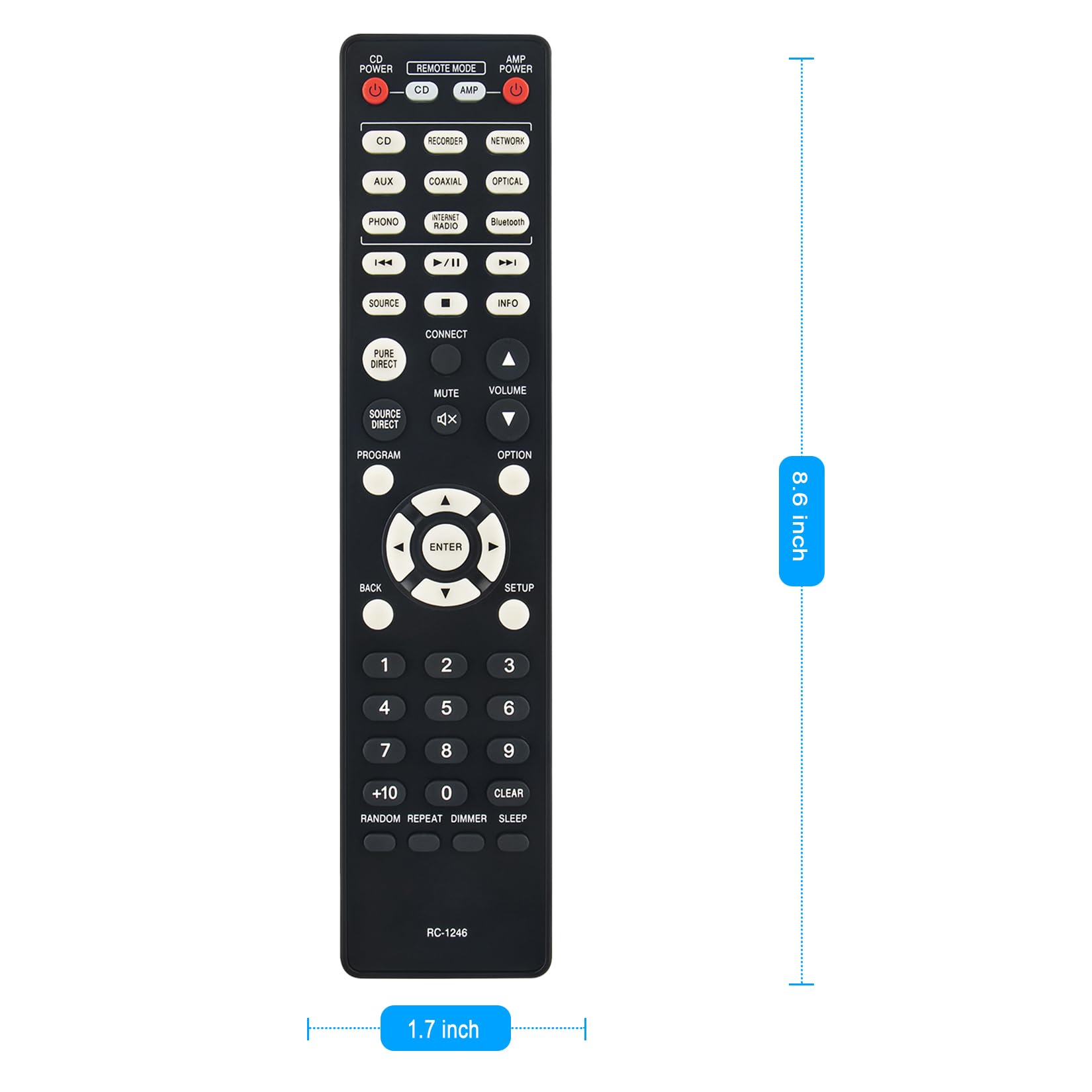 Amazon.com: RC-1246 Replacement Remote Control Applicable for