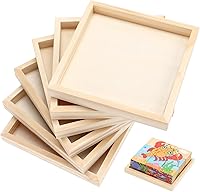 Vista 1 de 6 bandejas de madera sin terminar bandejas de madera para servir DIYBlank tableros de madera para manualidades, proyectos, pintura, suministros